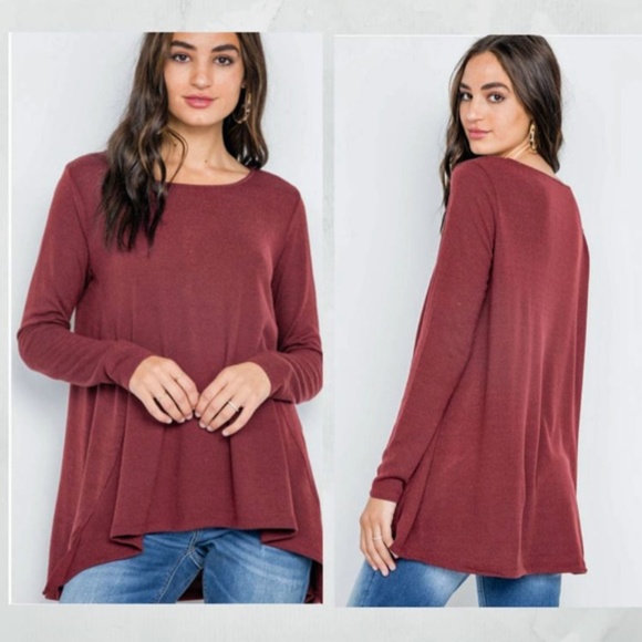 !!! One Left!!! Very J WineLoose Fit Soft Knit Top - Picture 4 of 7